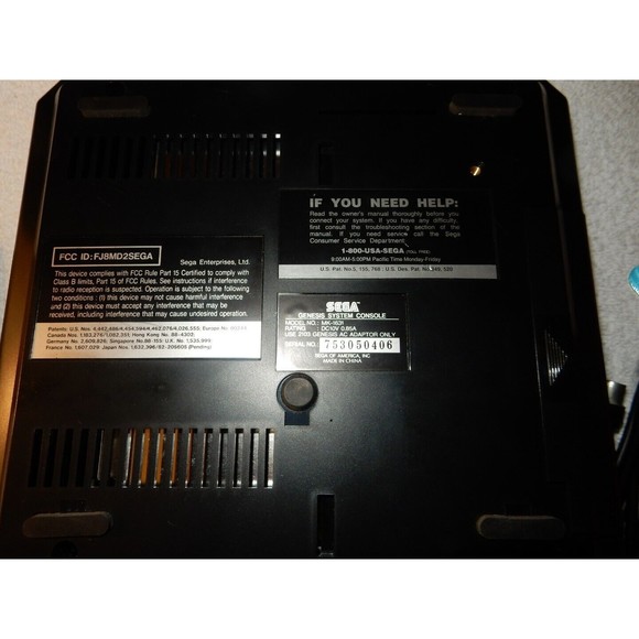 SEGA Genesis II Console Black-q1 Complete With 4 Games. 2 Controller, All Wires! - Picture 11 of 14